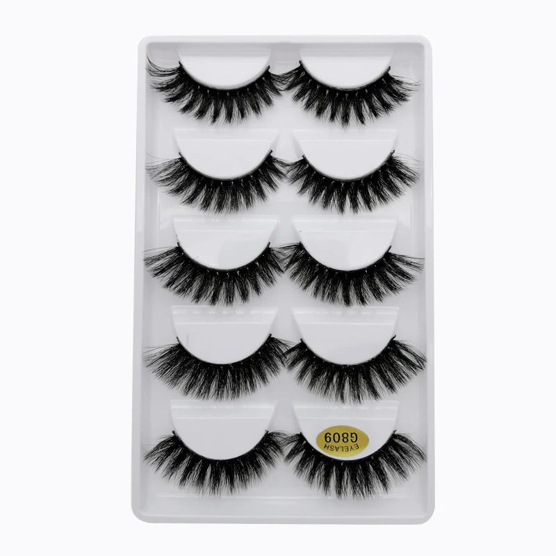 Sexy 5 Pairs Mink Eyelashes 3D Faux Lashes Thick Crisscross Makeup False Eyelash Extension Natural Volume Soft Eye Lashes G800
