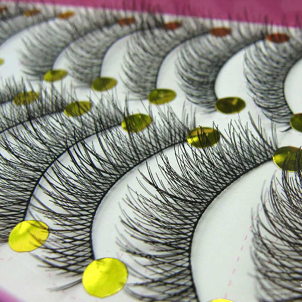 ® 10 Pairs Long Cross False Eyelashes Fake Thick Eye Lashes