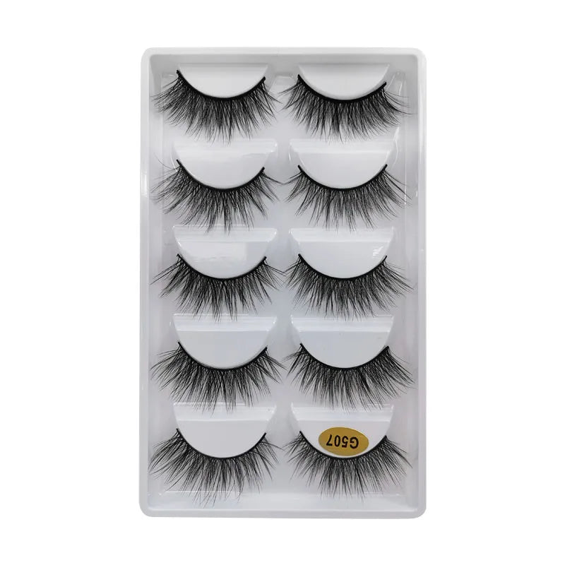 Sexy 5 Pairs Mink Eyelashes 3D Faux Lashes Thick Crisscross Makeup False Eyelash Extension Natural Volume Soft Eye Lashes G800