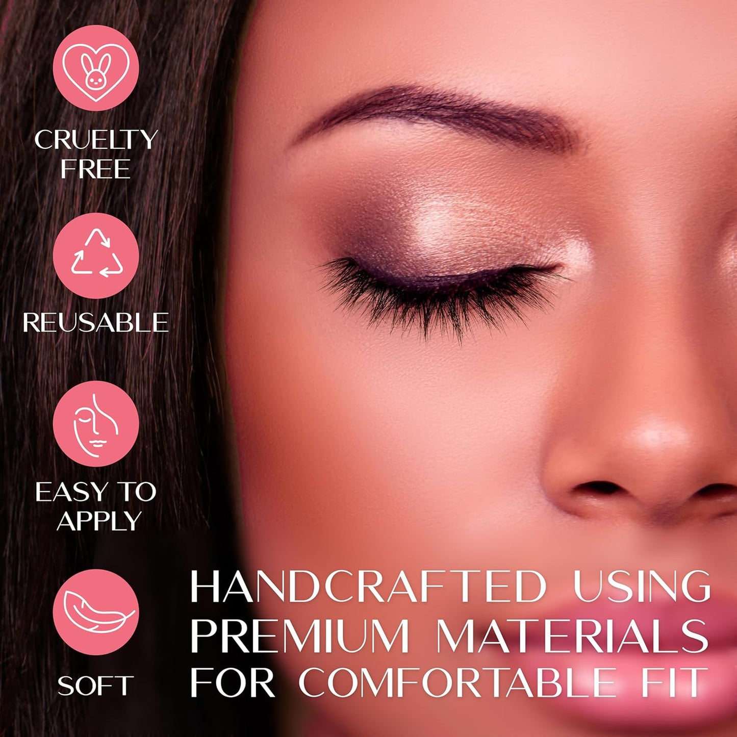 CATTITUDE 5D AM/PM False Eyelashes - Flare Volume Style, Soft Faux Mink & Ultra Lightweight, Invisible Clear Band, Easy to Apply, Reusable, Natural Everyday Look, Cruelty Free