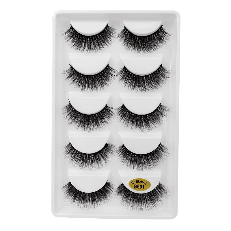Sexy 5 Pairs Mink Eyelashes 3D Faux Lashes Thick Crisscross Makeup False Eyelash Extension Natural Volume Soft Eye Lashes G800