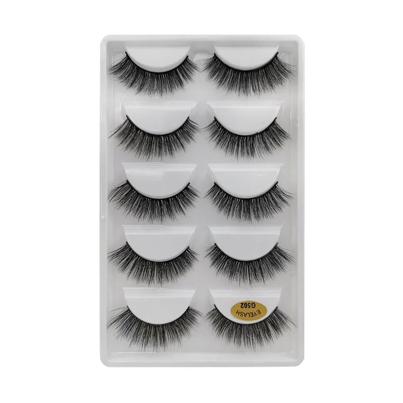 Sexy 5 Pairs Mink Eyelashes 3D Faux Lashes Thick Crisscross Makeup False Eyelash Extension Natural Volume Soft Eye Lashes G800