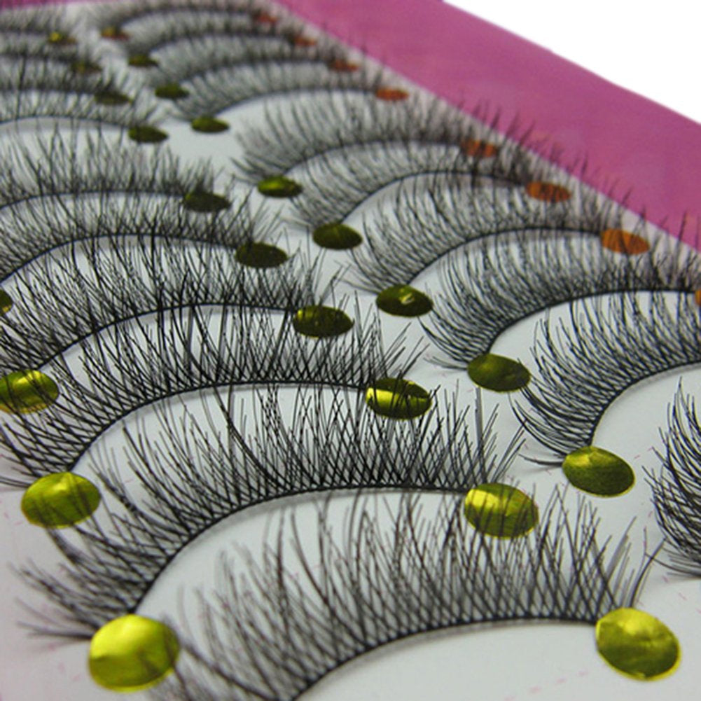® 10 Pairs Long Cross False Eyelashes Fake Thick Eye Lashes