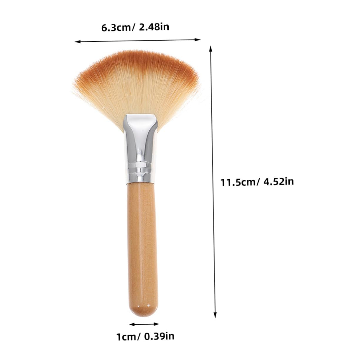 Blush Brush Set for Highlighter and Nose Shadow 4Pcs Dual-Ended Makeup Brush Large Fan Shape Soft and Gentle on Skin