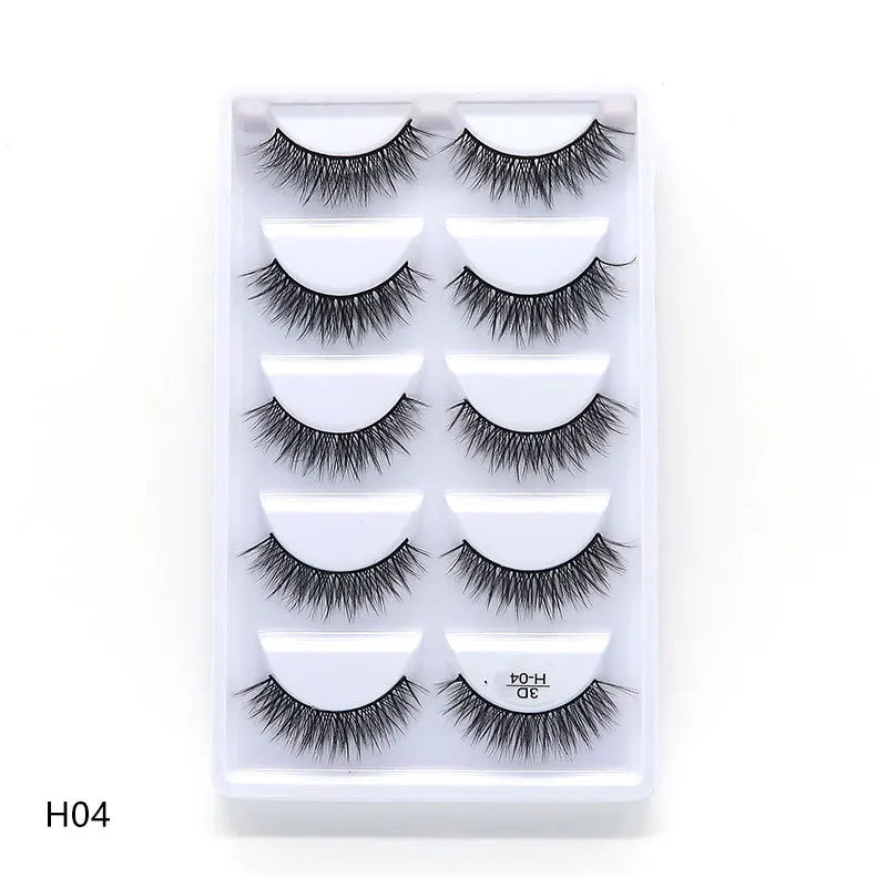 Sexy 5 Pairs Mink Eyelashes 3D Faux Lashes Thick Crisscross Makeup False Eyelash Extension Natural Volume Soft Eye Lashes G800