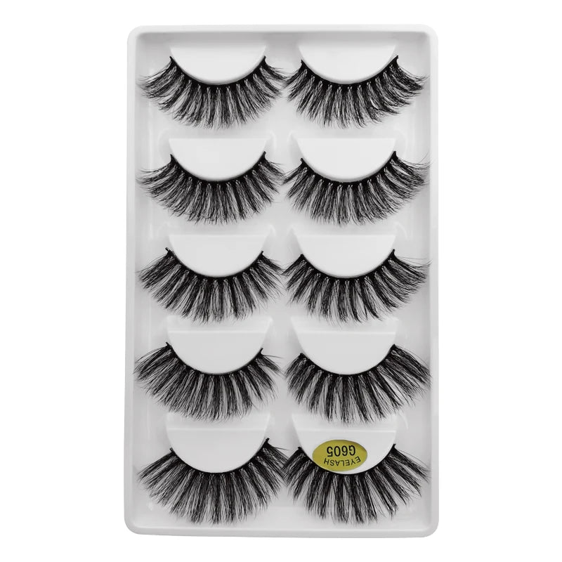 Sexy 5 Pairs Mink Eyelashes 3D Faux Lashes Thick Crisscross Makeup False Eyelash Extension Natural Volume Soft Eye Lashes G800