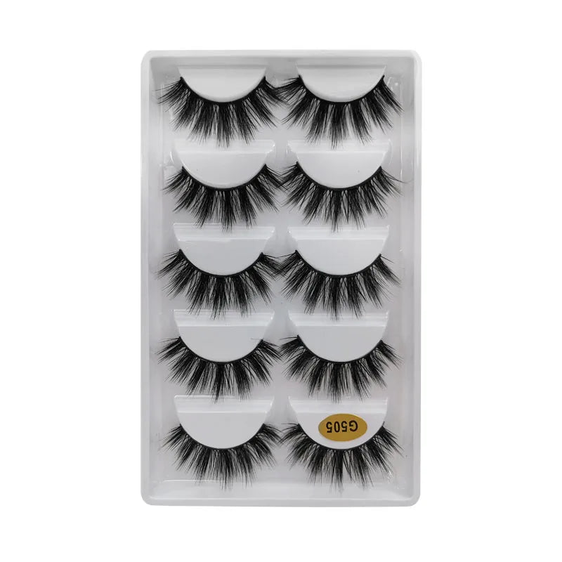 Sexy 5 Pairs Mink Eyelashes 3D Faux Lashes Thick Crisscross Makeup False Eyelash Extension Natural Volume Soft Eye Lashes G800