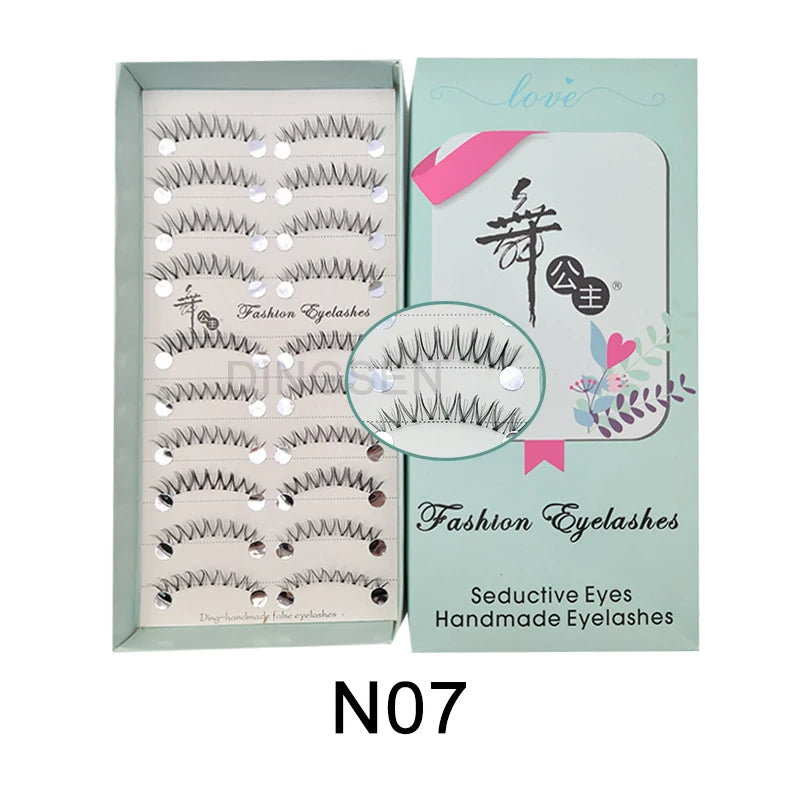 Cat Eye Lashes 10Pairs False Eyelashes Natural Eyelashes Anime Winged Clear Band Lashes Fake Eyelash Manga Lashes Makeup