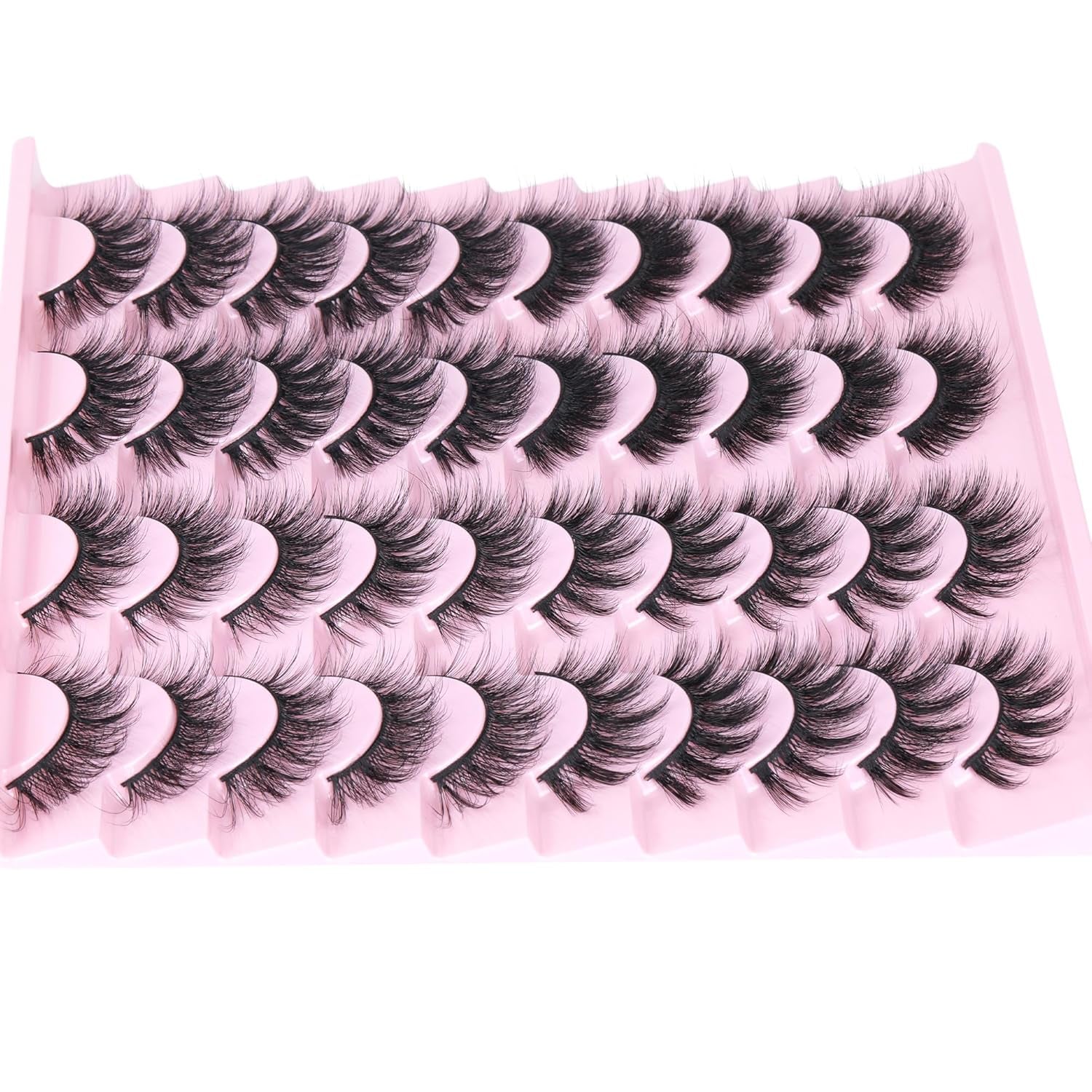 20 Pairs Natural Lashes Wispy False Eyelashes 15-17MM Lashes Natural Look 3D Cat Eye Eyelashes That Look like Extensions, 4 Styles Mixed