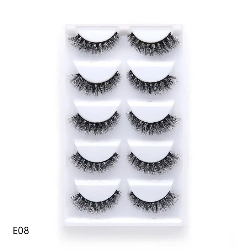 Sexy 5 Pairs Mink Eyelashes 3D Faux Lashes Thick Crisscross Makeup False Eyelash Extension Natural Volume Soft Eye Lashes G800