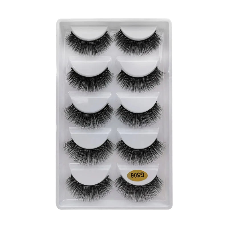 Sexy 5 Pairs Mink Eyelashes 3D Faux Lashes Thick Crisscross Makeup False Eyelash Extension Natural Volume Soft Eye Lashes G800