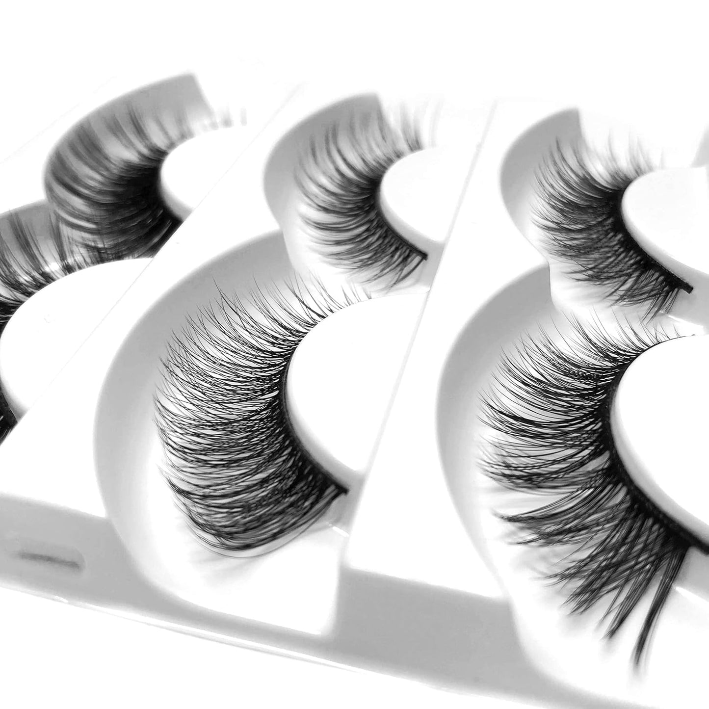 False Eyelashes Natural Look Cat Eye Lashes Wispy Strips 3D Mink Lashes Fulffy,15 Pairs 5 Styles Fake Eyelashes Faux Volume Curly Full,Thin Lash Band Soft Comfortable Lightweight Lash Pack