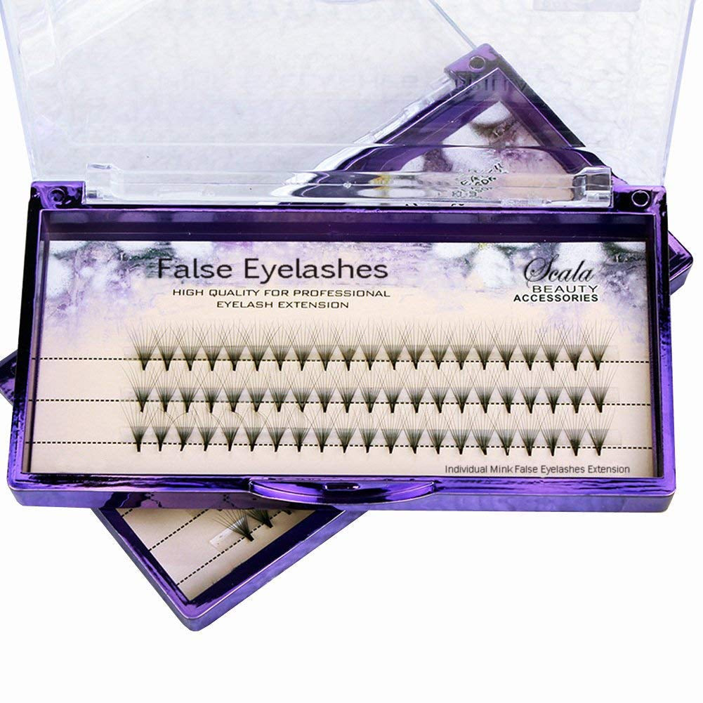 Scala 8-16Mm to Choose 60PCS 10Root Thickness 0.07Mm C Curl Natural Soft False Eyelash Extension 3D Lashes Black Lash Deluxe Lashes Fake Eyelashes (8Mm)
