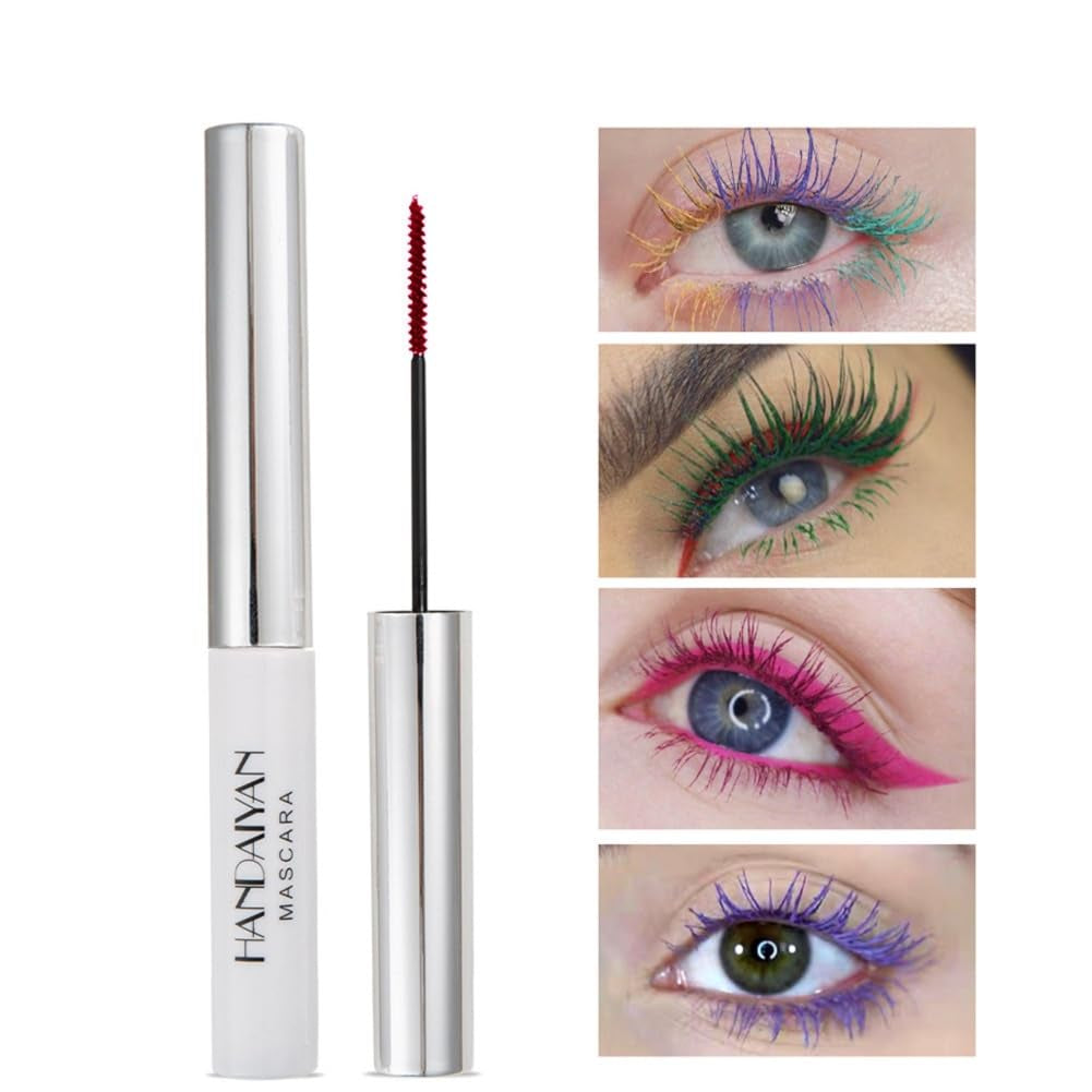 Black Mascara,Waterproof Color Mascara Eye Makeup Fast Dry Eyelashes Curling Lengthening Eye Lashes(01)