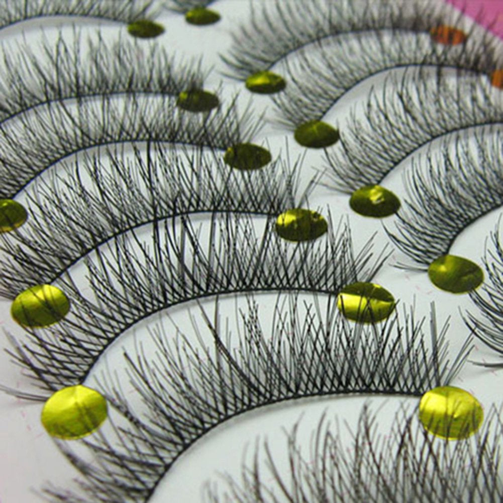 ® 10 Pairs Long Cross False Eyelashes Fake Thick Eye Lashes