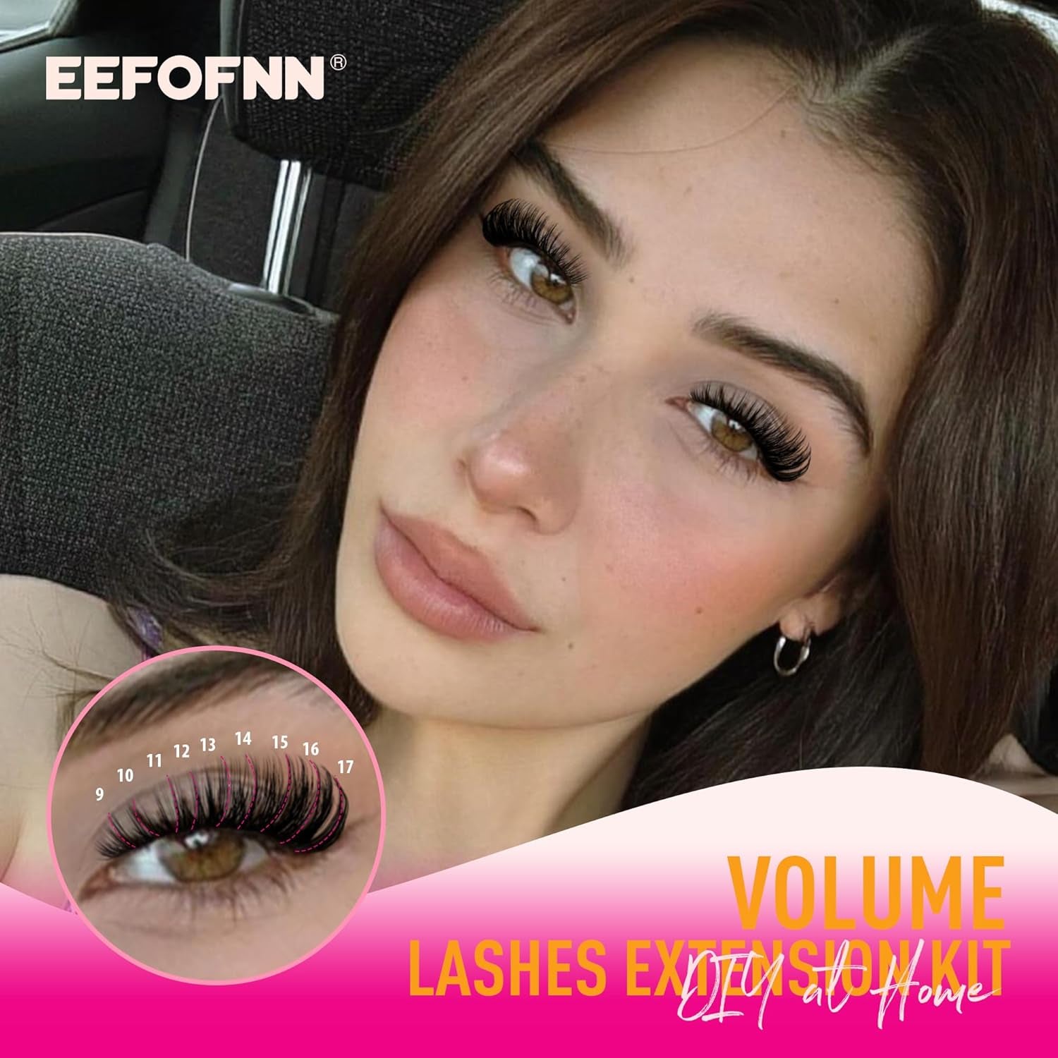 Lash Clusters Kit Wispy Cluster Eyelash Extensions Kit Left Right Cat Eye Lashes Bond and Seal Lash Tweezers D-Curly Volume Eyelash Clusters Kit Mixed Styles Full Individual Lashes Kit