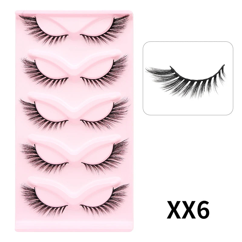 Cat Eye Lashes 10Pairs False Eyelashes Natural Eyelashes Anime Winged Clear Band Lashes Fake Eyelash Manga Lashes Makeup