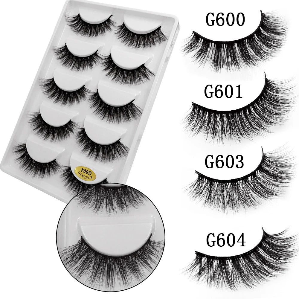 Sexy 5 Pairs Mink Eyelashes 3D Faux Lashes Thick Crisscross Makeup False Eyelash Extension Natural Volume Soft Eye Lashes G800