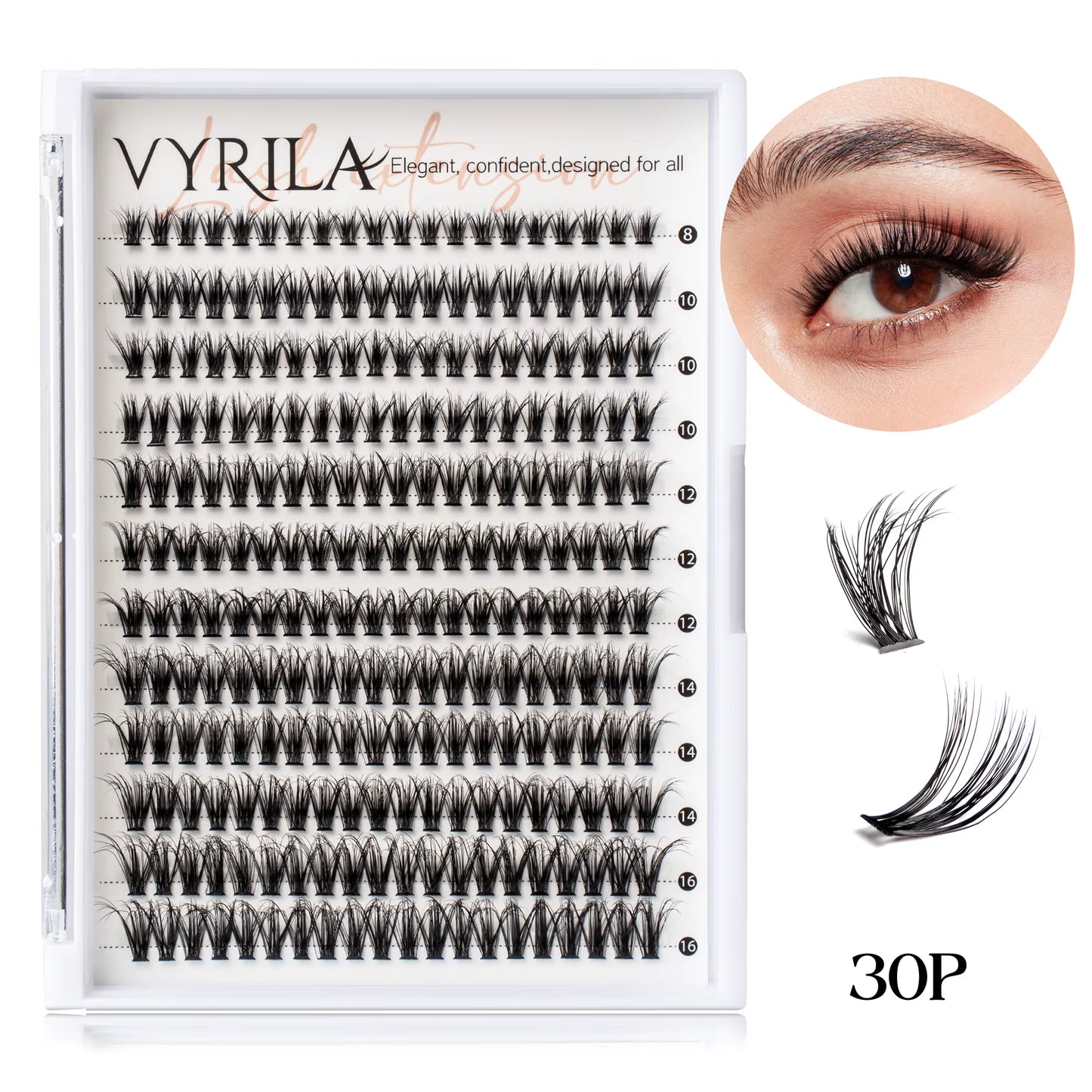Individual Lashes Cluster C Curl Mix Lash Clusters 3D Wispy DIY Eyelash Extension 0.1Mm Super Thin Band Resuable Natural Lashes