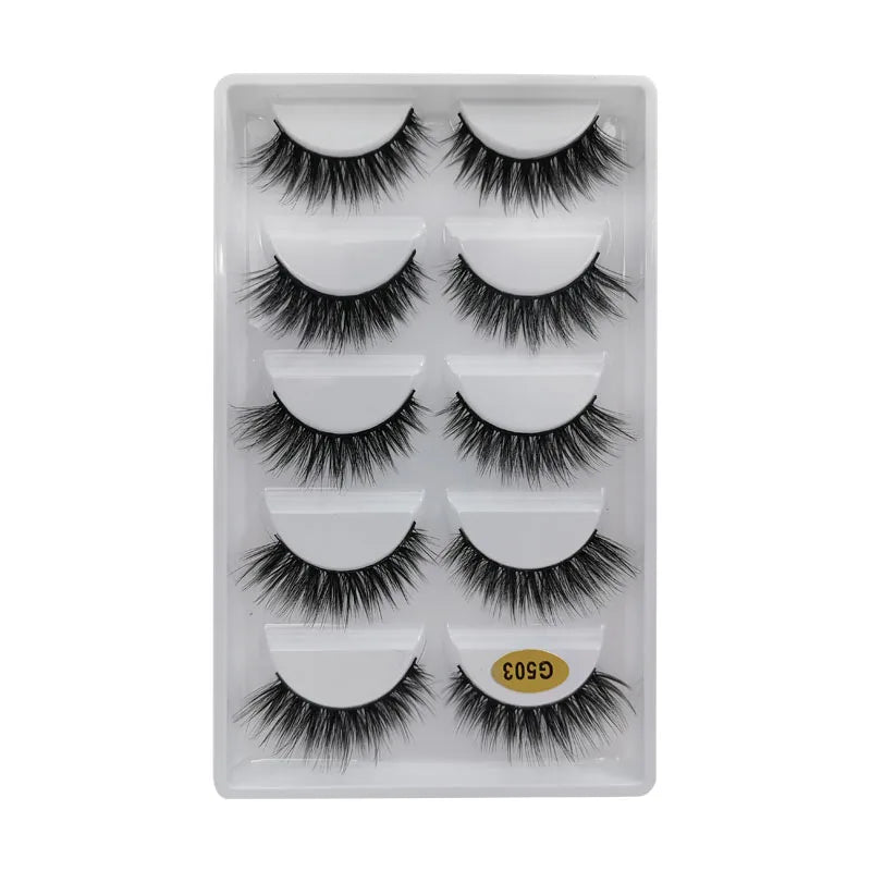Sexy 5 Pairs Mink Eyelashes 3D Faux Lashes Thick Crisscross Makeup False Eyelash Extension Natural Volume Soft Eye Lashes G800