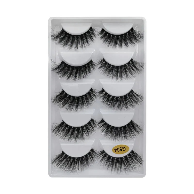 Sexy 5 Pairs Mink Eyelashes 3D Faux Lashes Thick Crisscross Makeup False Eyelash Extension Natural Volume Soft Eye Lashes G800