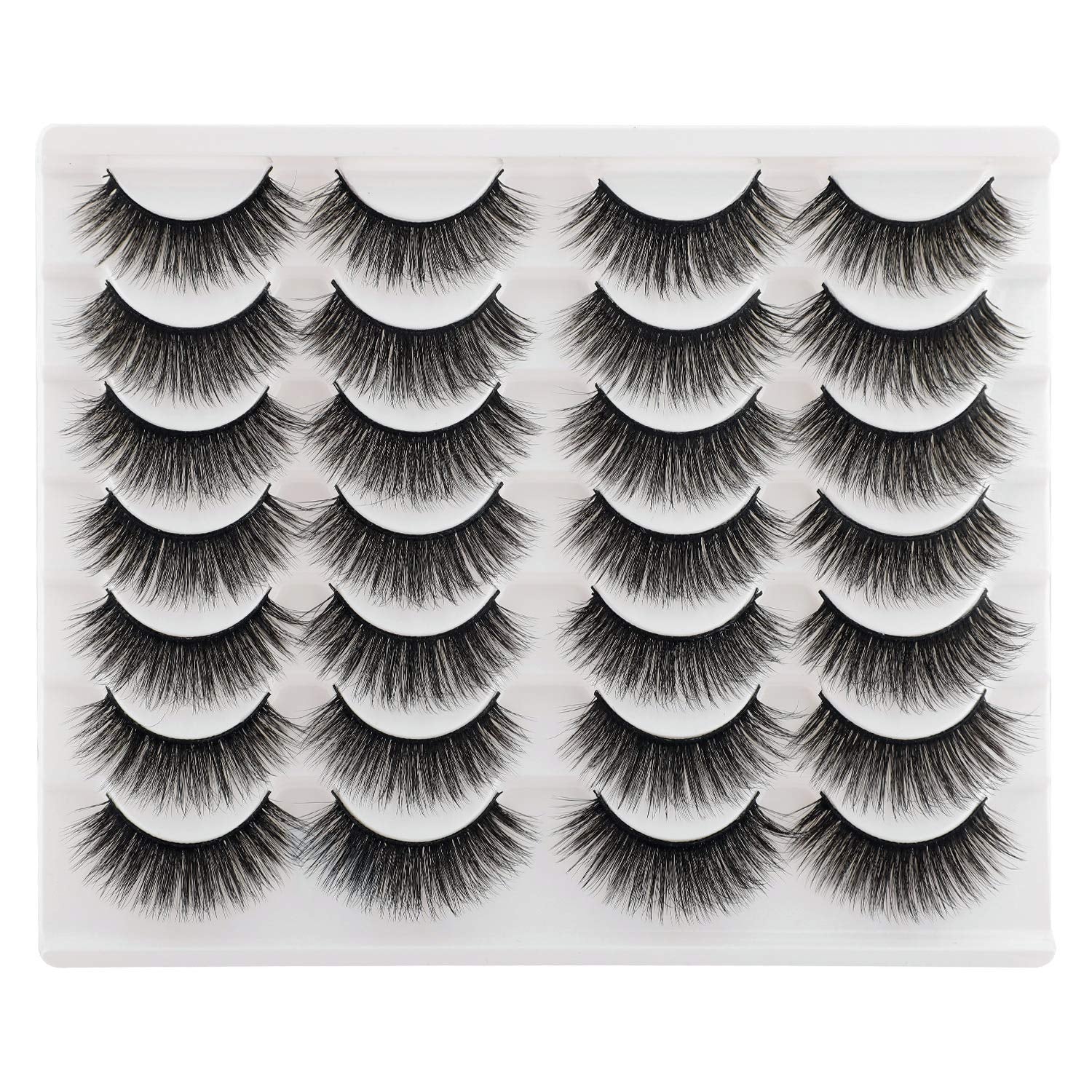 Lashes Fake Eyelashes Long Dramatic Thick Volume Faux Mink Eye Lashes 14 Pairs Pack