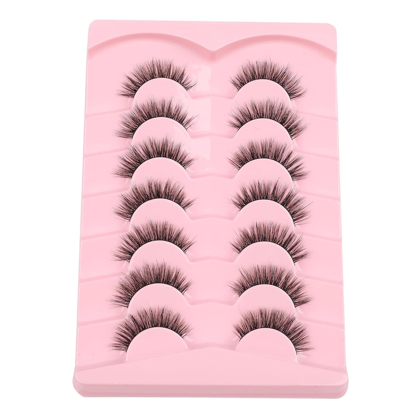 Lashes False Eyelashes 13MM Wispy Lashes Pack Fluffy Lash Strip Eyelashes with Thin Band C Curl Natural Lashes Fake Eyelash 7 Pair