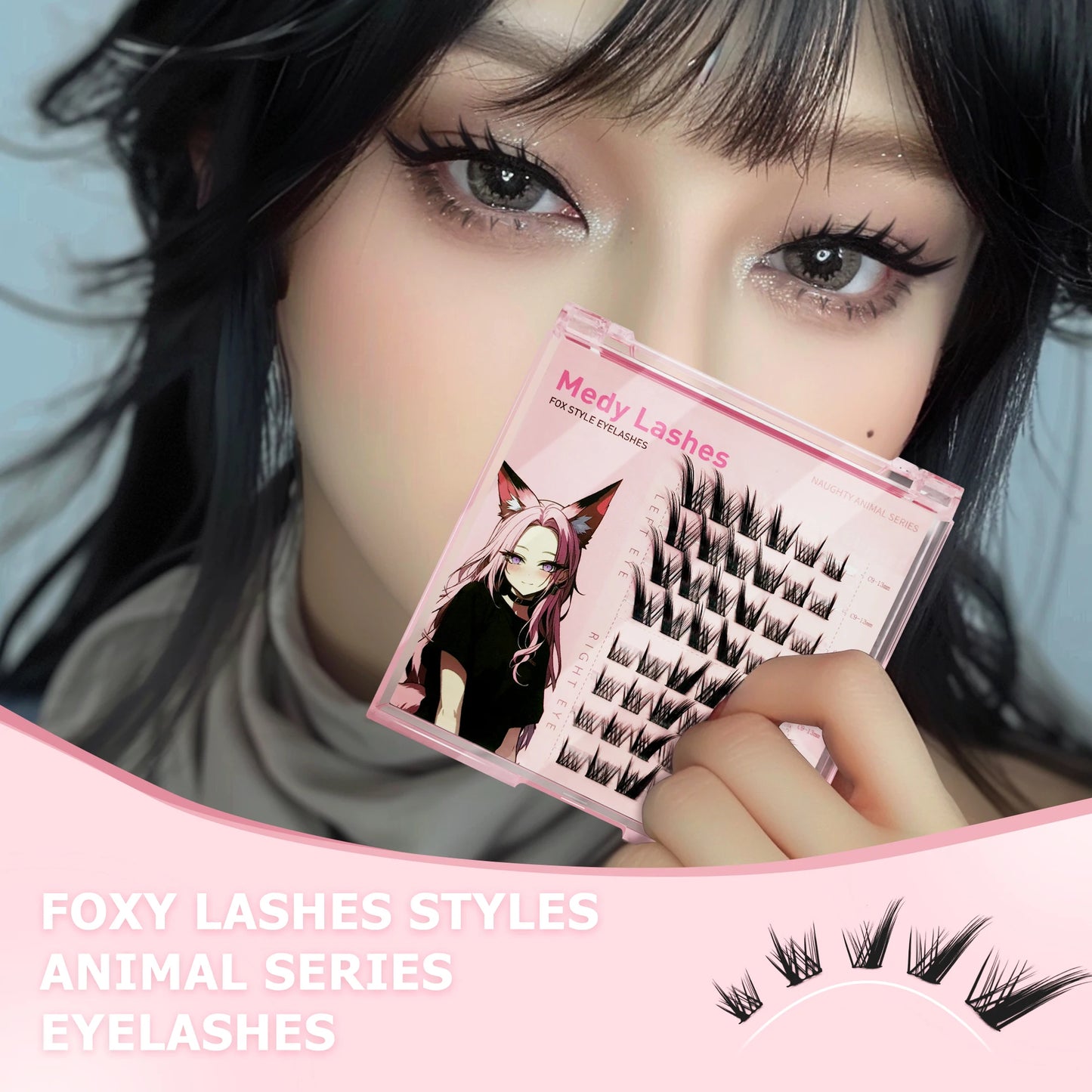 Lashes Fox Series Eye Lashes Segmented False Eyelashes Natural Simulation Thick Single Cluster Comic Fairy Lashes