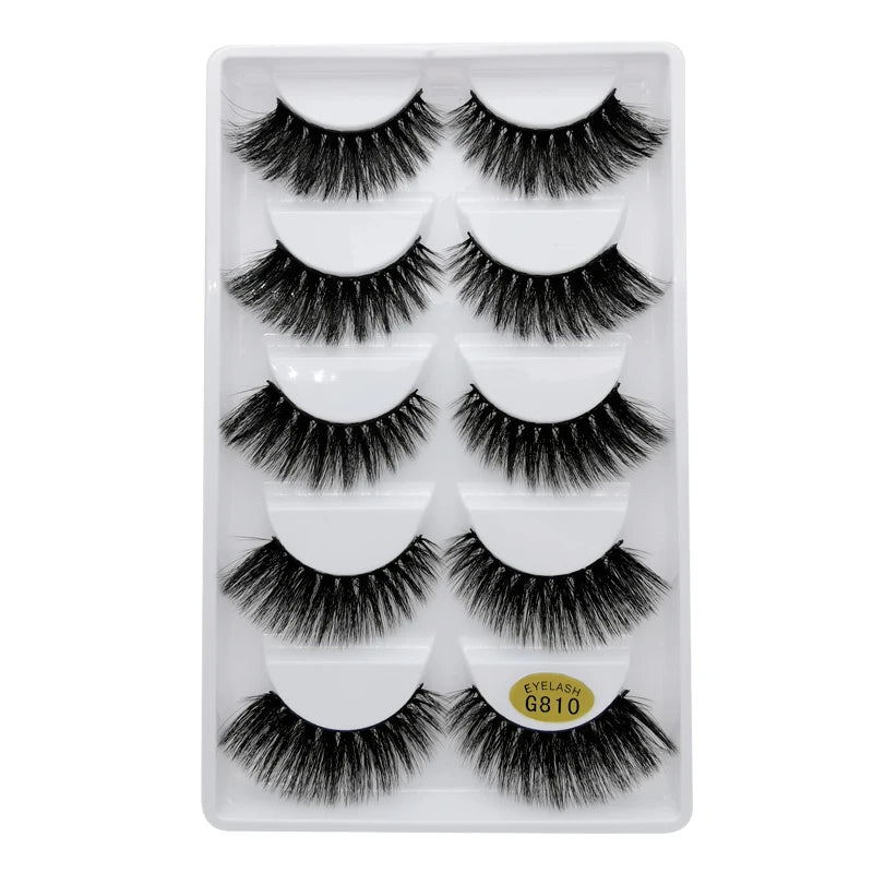 Sexy 5 Pairs Mink Eyelashes 3D Faux Lashes Thick Crisscross Makeup False Eyelash Extension Natural Volume Soft Eye Lashes G800
