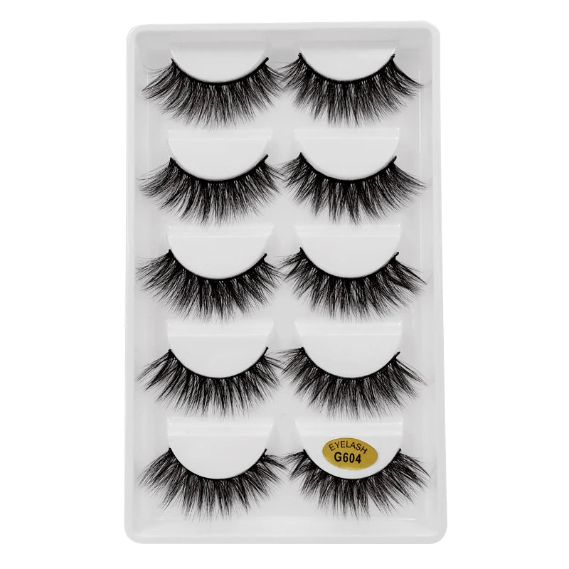 Sexy 5 Pairs Mink Eyelashes 3D Faux Lashes Thick Crisscross Makeup False Eyelash Extension Natural Volume Soft Eye Lashes G800