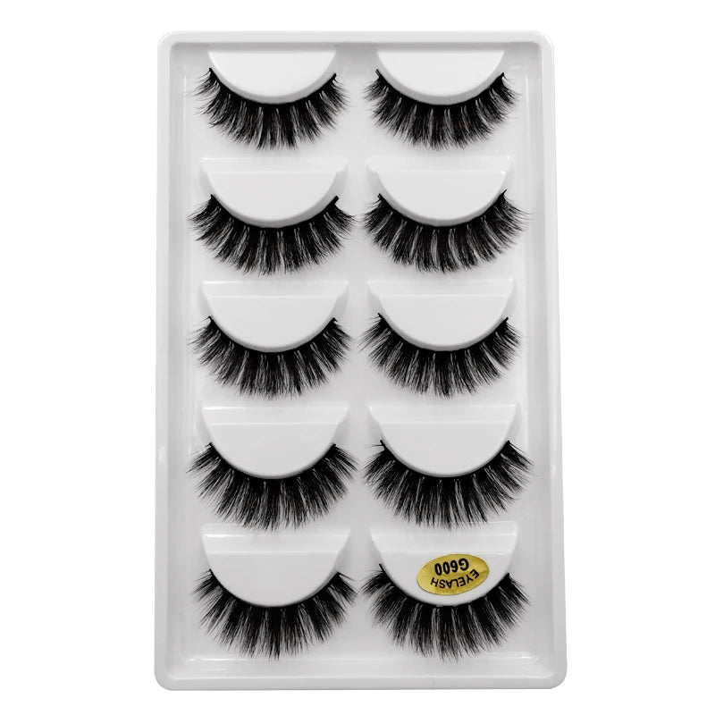 Sexy 5 Pairs Mink Eyelashes 3D Faux Lashes Thick Crisscross Makeup False Eyelash Extension Natural Volume Soft Eye Lashes G800