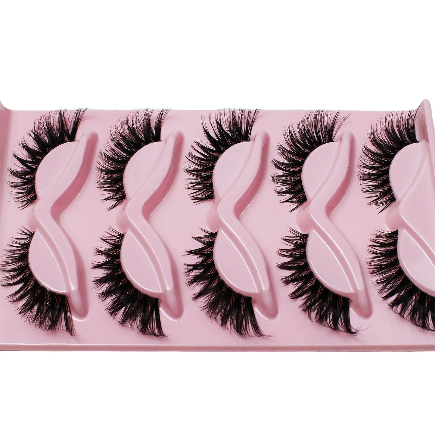 5 Pairs Cat Eye Lashes False Eyelashes Winged End Eye Elongated Eyelashes Fake Lashes Soft Natural Long Full Strip Lashes