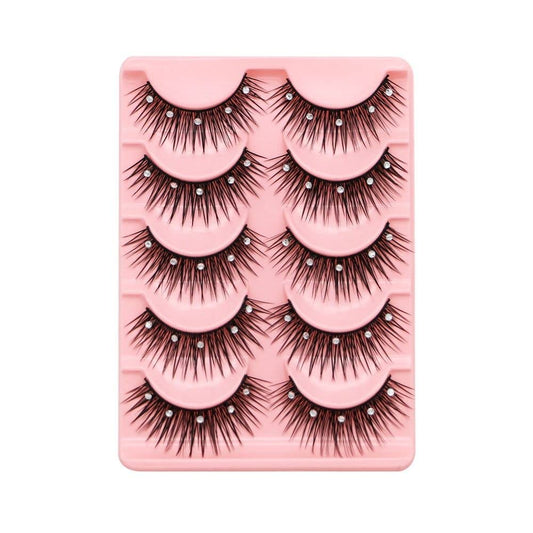 Diamond False Eyelashes, Thick Long Eye Lashes, Eye Extension, Rhinestone Fuffy Thick Long Eye Lashes Dramatic Volume 2 Boxes(20Pcs)