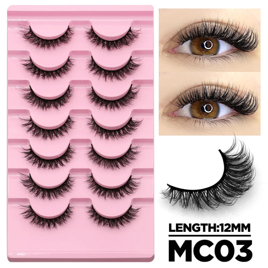 Cat Eye Lashes Fluffy Faux Mink Eyelashes Soft Cross Wispy Natural Winged End Eye Elongated Eyelashes Natural Lashes