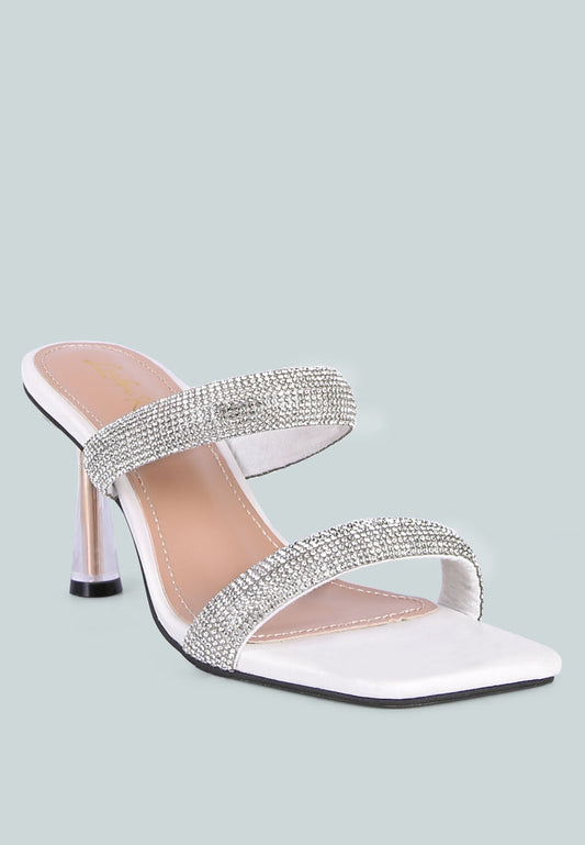 Dolls Rhinestone Embellished Slip On Sandals