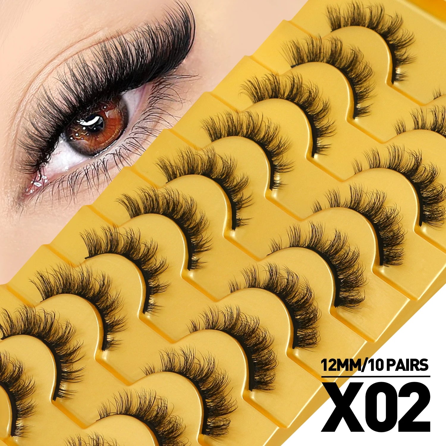 Cat Eye Lashes Fluffy Faux Mink Eyelashes Soft Cross Wispy Natural Winged End Eye Elongated Eyelashes Natural Lashes