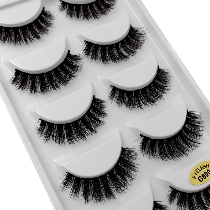 Sexy 5 Pairs Mink Eyelashes 3D Faux Lashes Thick Crisscross Makeup False Eyelash Extension Natural Volume Soft Eye Lashes G800
