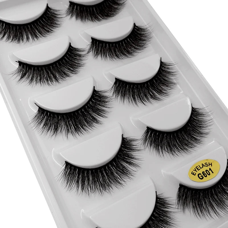 Sexy 5 Pairs Mink Eyelashes 3D Faux Lashes Thick Crisscross Makeup False Eyelash Extension Natural Volume Soft Eye Lashes G800