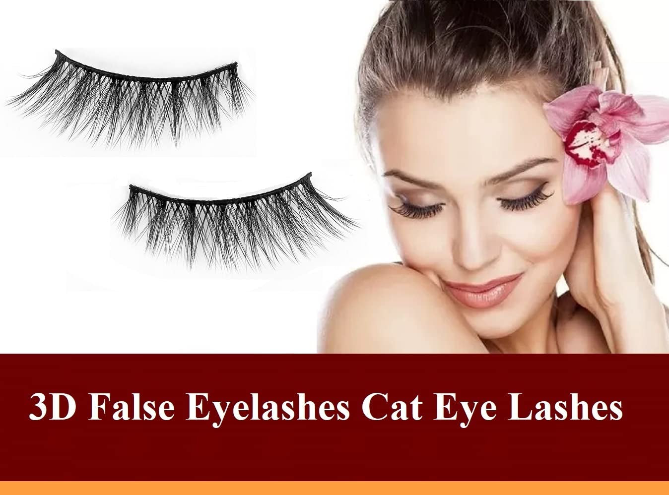 Lashes Cat Eye Lashes False Eyelashes Faux Mink Wispy Lashes 3D Cross Fluffy Eyelashes 14 Pairs Multipack (Long)