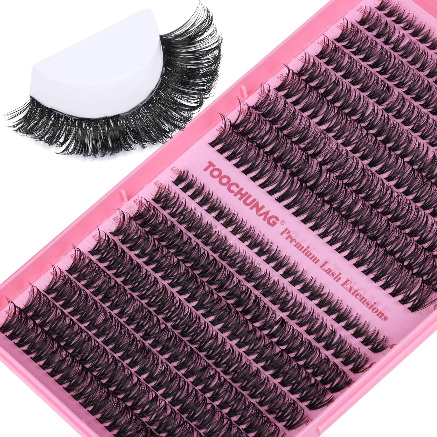 Lash Clusters 432Pcs Wispy Individual Lashes Clusters 30D+40D Cluster Eyelashes Extensions 9-16Mm D Curly Eyelash Clusters for DIY Natural Lash Extension at Home