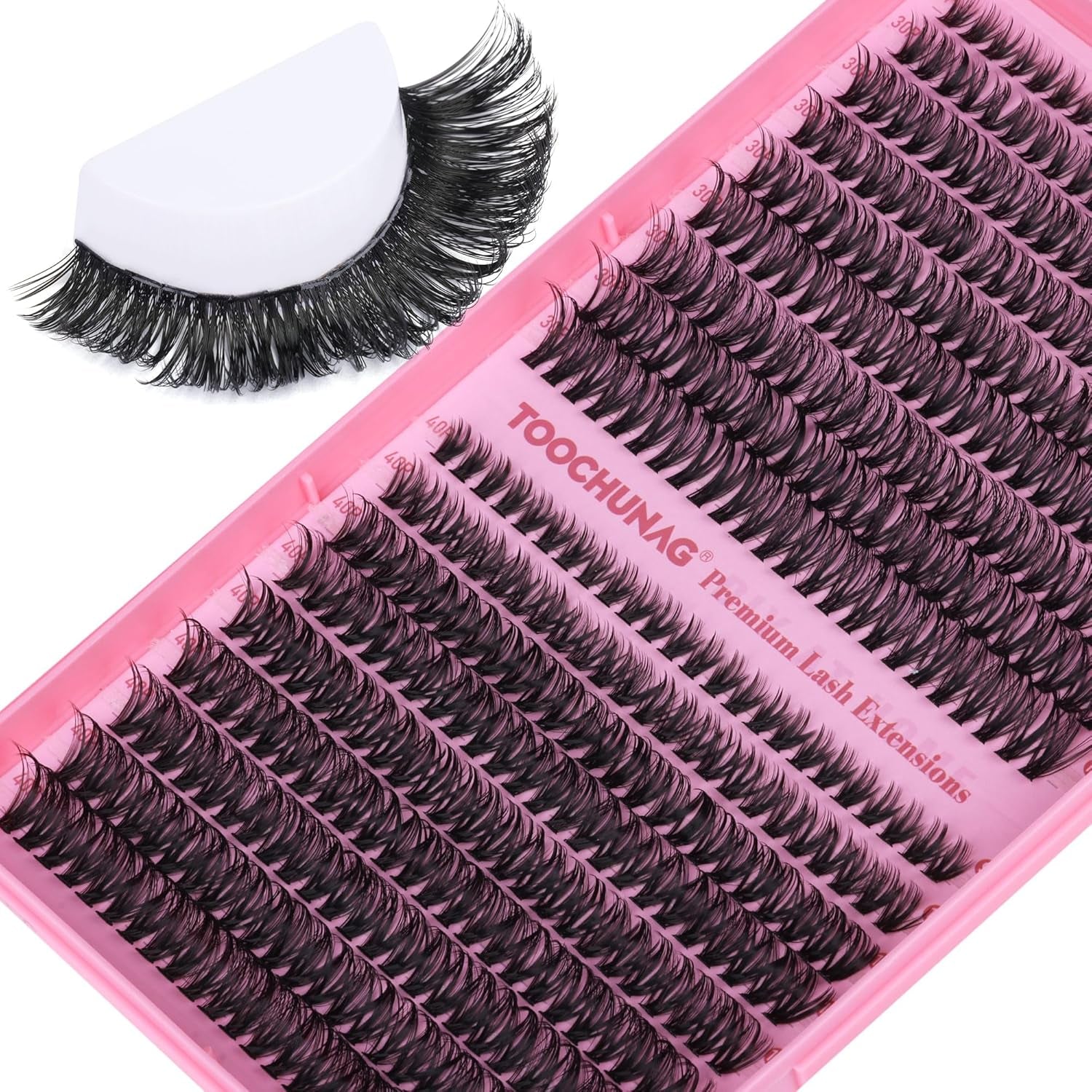 Lash Clusters 432Pcs Wispy Individual Lashes Clusters 30D+40D Cluster Eyelashes Extensions 9-16Mm D Curly Eyelash Clusters for DIY Natural Lash Extension at Home