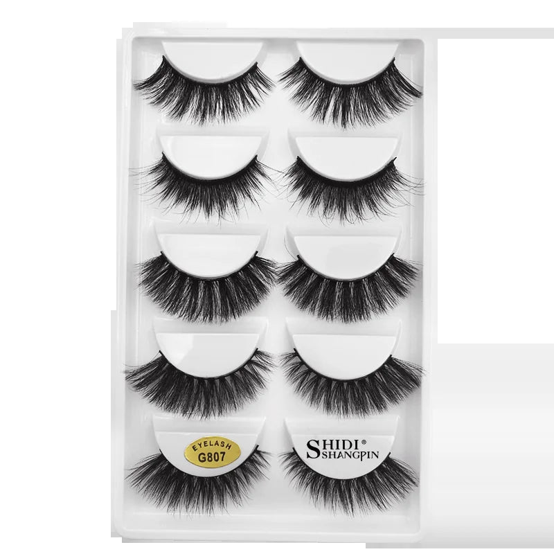 Sexy 5 Pairs Mink Eyelashes 3D Faux Lashes Thick Crisscross Makeup False Eyelash Extension Natural Volume Soft Eye Lashes G800