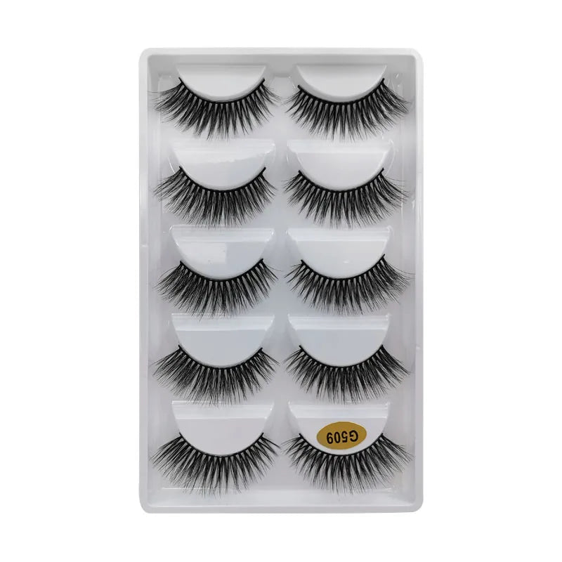 Sexy 5 Pairs Mink Eyelashes 3D Faux Lashes Thick Crisscross Makeup False Eyelash Extension Natural Volume Soft Eye Lashes G800