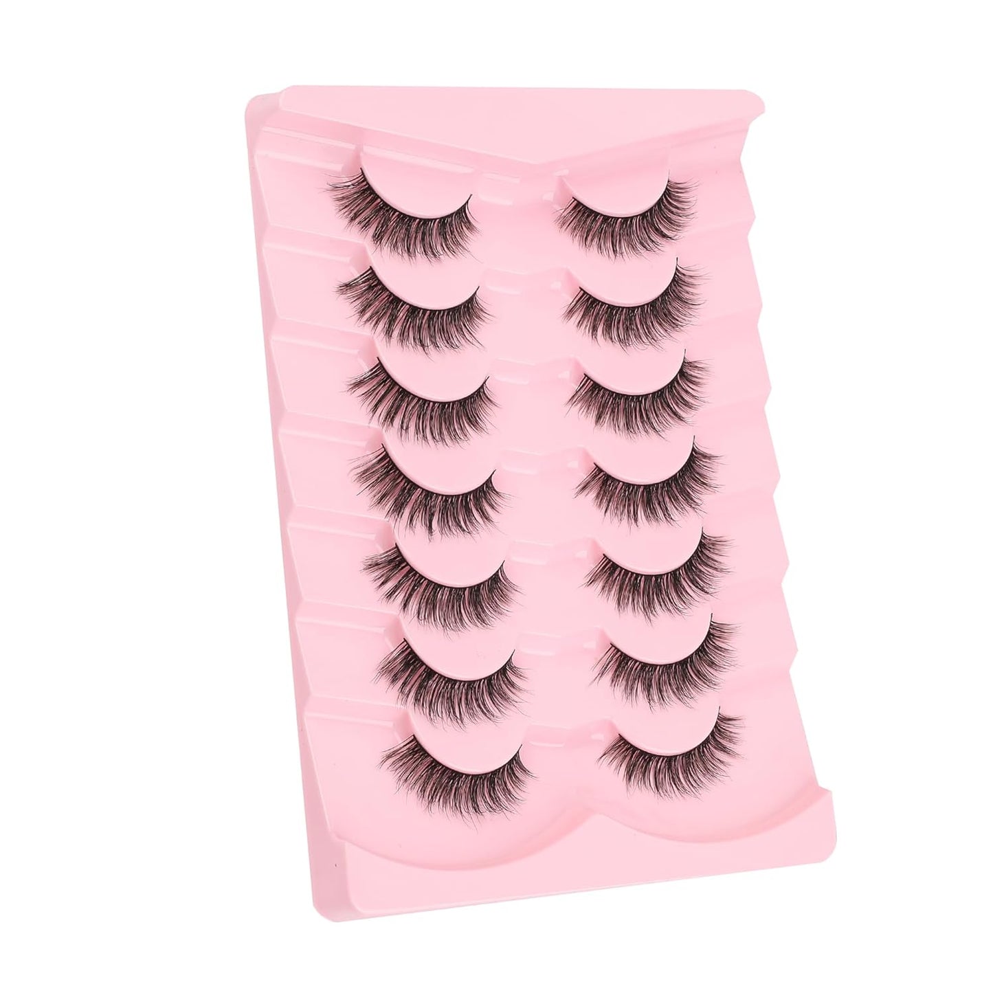 Lashes False Eyelashes 13MM Wispy Lashes Pack Fluffy Lash Strip Eyelashes with Thin Band C Curl Natural Lashes Fake Eyelash 7 Pair