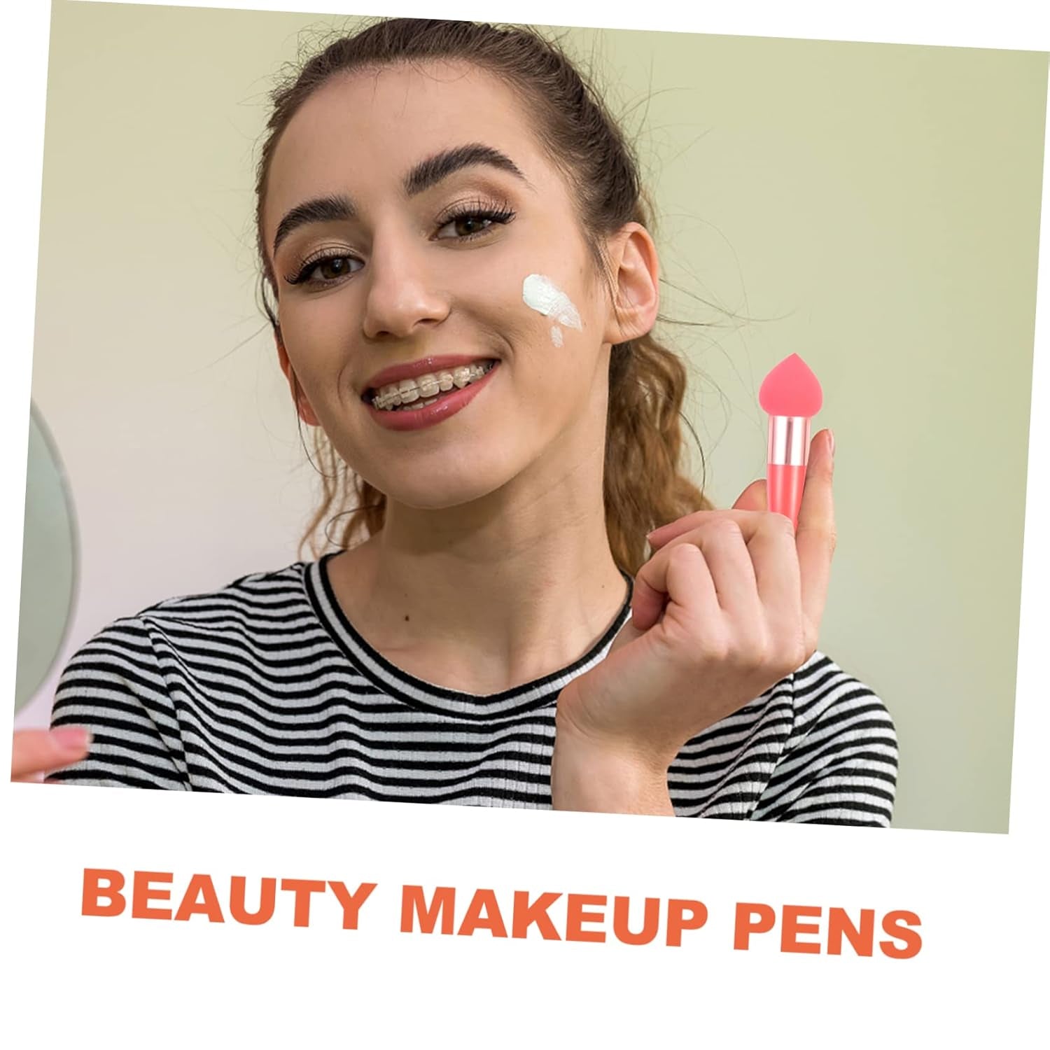 Makeup Pen Set 3Pcs Women Makeup Sponges Handle Portable Beauty Tools for Natural Concealer Application