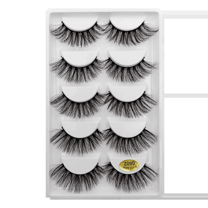 Sexy 5 Pairs Mink Eyelashes 3D Faux Lashes Thick Crisscross Makeup False Eyelash Extension Natural Volume Soft Eye Lashes G800