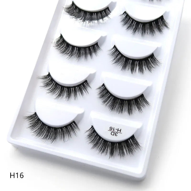 Sexy 5 Pairs Mink Eyelashes 3D Faux Lashes Thick Crisscross Makeup False Eyelash Extension Natural Volume Soft Eye Lashes G800