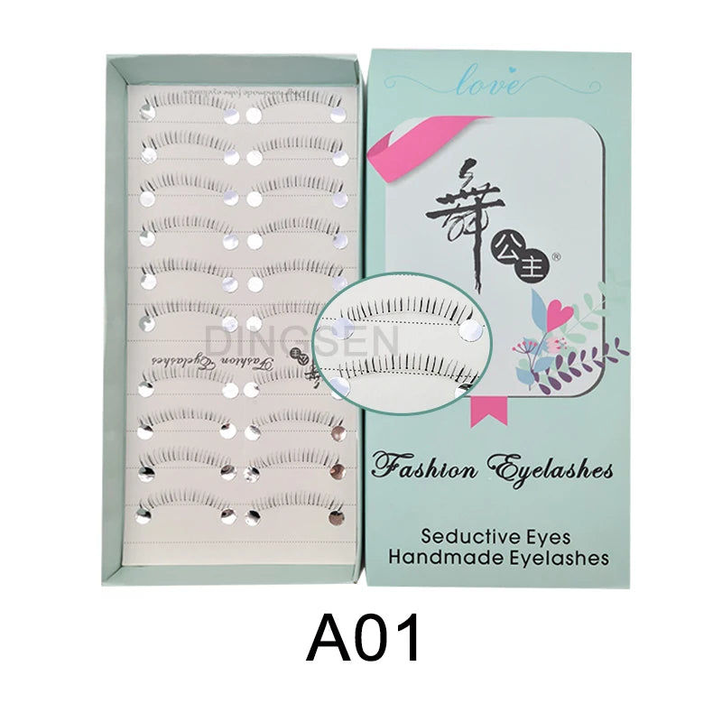 Cat Eye Lashes 10Pairs False Eyelashes Natural Eyelashes Anime Winged Clear Band Lashes Fake Eyelash Manga Lashes Makeup