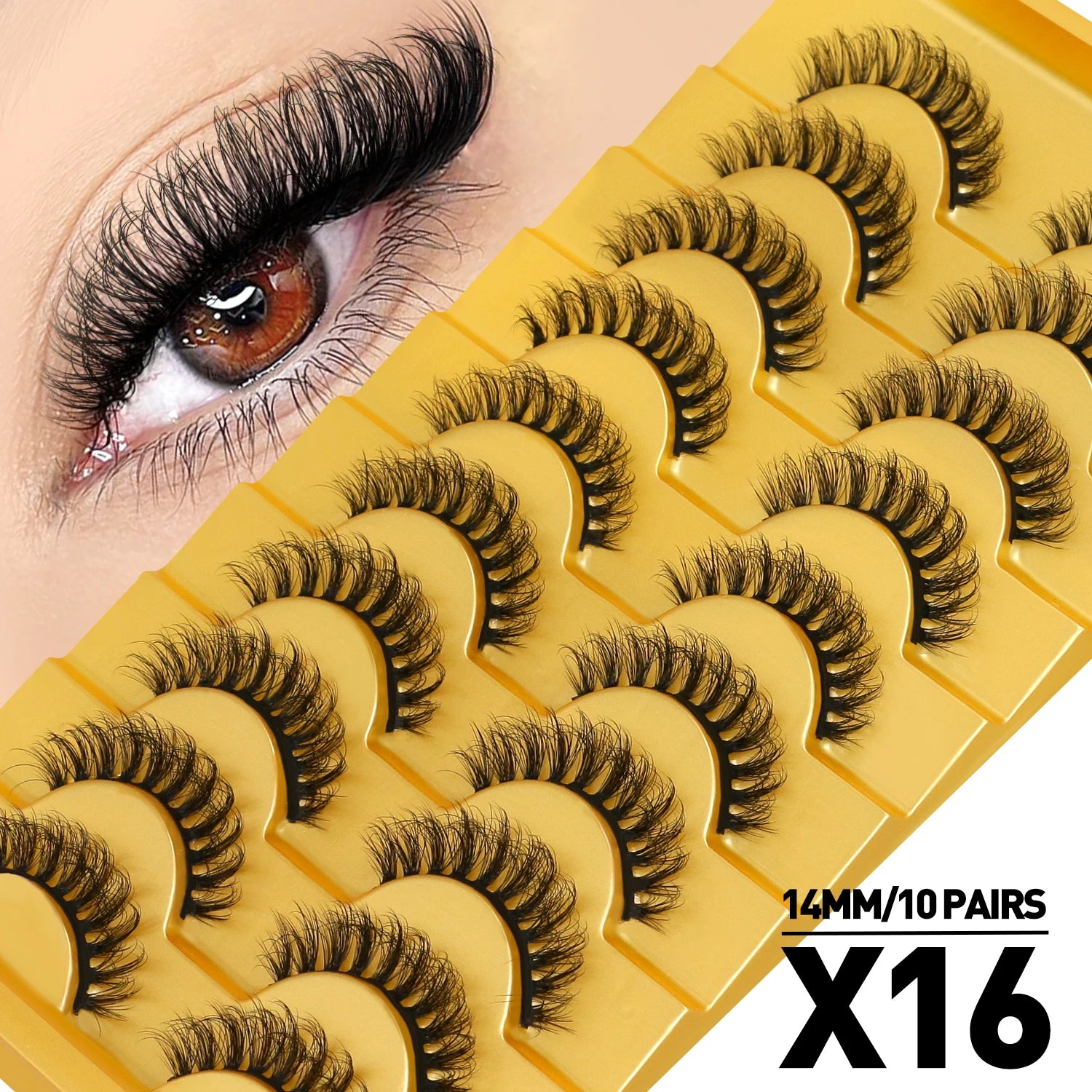 Cat Eye Lashes Fluffy Faux Mink Eyelashes Soft Cross Wispy Natural Winged End Eye Elongated Eyelashes Natural Lashes