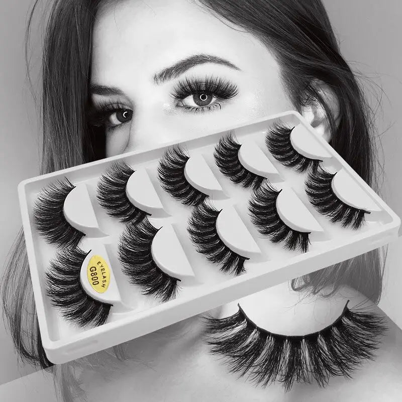 Sexy 5 Pairs Mink Eyelashes 3D Faux Lashes Thick Crisscross Makeup False Eyelash Extension Natural Volume Soft Eye Lashes G800